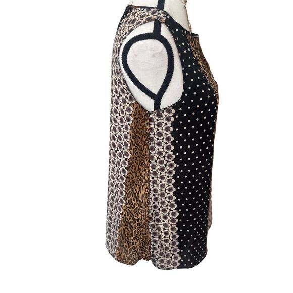 Y2K VTG. RETRO LEOPARD GRAPHIC PREMISE BLOUSE TOP S/M - Picture 5 of 7